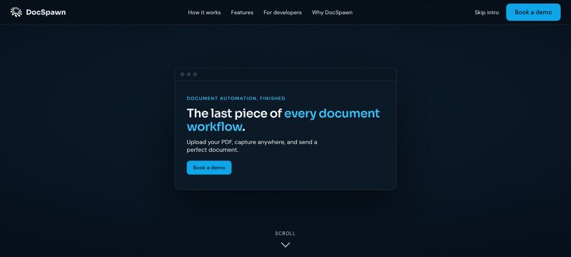Capture d'écran du site docspawn.com